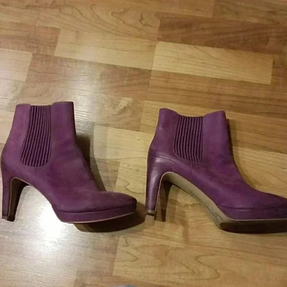 ECCO NAVOI PLATFORM CHELSEA BOOTIES GENUINE LEATHER VIOLET PURPLE 40